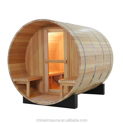 De aangepaste Rode Traditionele Houten Brandende Sauna van Cedar Round Barrel Sauna Outdoor