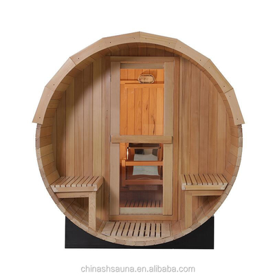 De aangepaste Rode Traditionele Houten Brandende Sauna van Cedar Round Barrel Sauna Outdoor