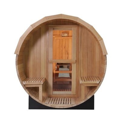De aangepaste Rode Traditionele Houten Brandende Sauna van Cedar Round Barrel Sauna Outdoor