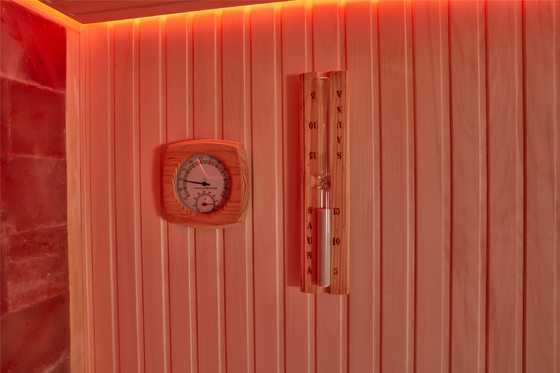 Aangepaste Luxerock Stone Salt Spa Zaal Binnen Houten Rood Cedar Aspen Sauna Room