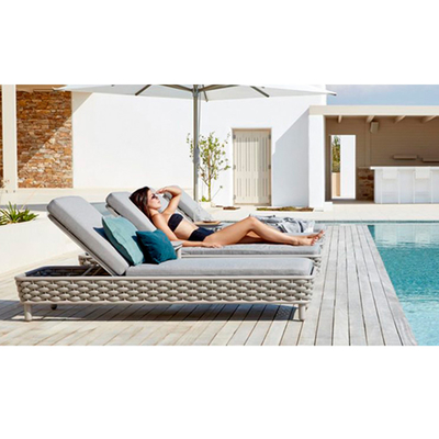 De openlucht van de Zonkabel Geweven Chaise Lounge Chair Khaki For van de Meubilairpool Pool van het de Tuinterras