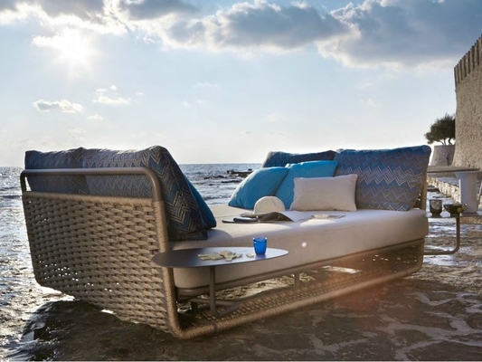 Van de het Meubilairpool van het vrije tijds Openluchtterras de Zonlanterfanters Geweven Kabel Daybed