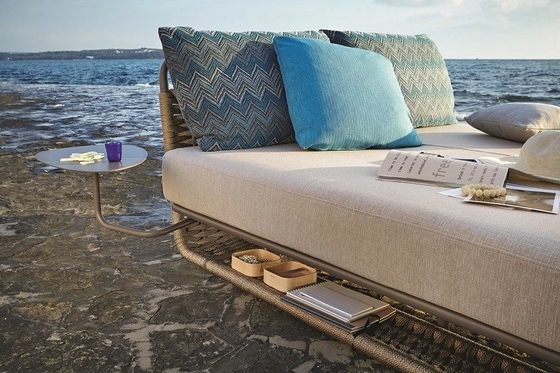 Van de het Meubilairpool van het vrije tijds Openluchtterras de Zonlanterfanters Geweven Kabel Daybed