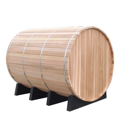 Duidelijke Rang Rood Cedar Barrel Sauna 4Person 6kw zonder Portiek voor Openluchtsauna's