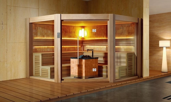 De Zaal van de luxe Stevige Houten Droge Sauna Grote Grootte Rood Cedar Wood Sauna