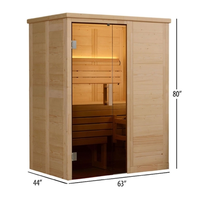 2 Stevige Noordse Nette Stoom 6kw van de persoons de Houten Binnensauna