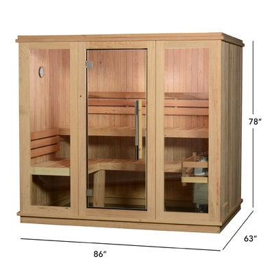 220V droog Binnen Houten Rode Ceder ETL van de Stoom de Traditionele Sauna